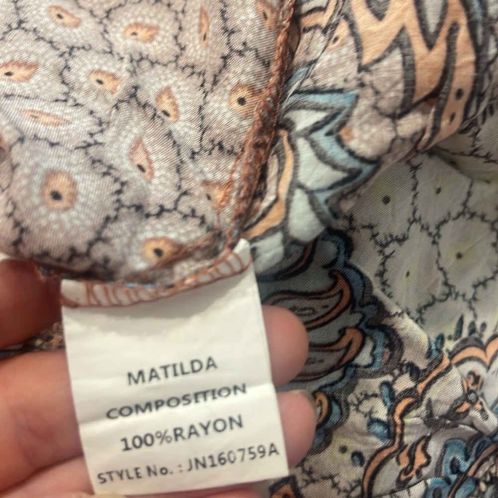 💗Matilda Paisley Print Romper Beaded Neckline - Picture 13 of 16